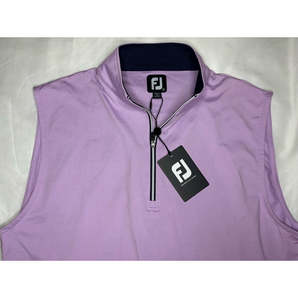 FootJoy FJ Gathered Waist Half‎ Zip Vest Golf Lavender Small Nylon & Spandex NWT